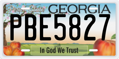 GA license plate PBE5827