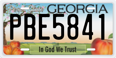 GA license plate PBE5841