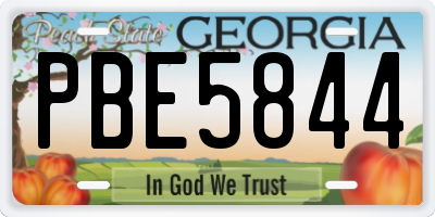 GA license plate PBE5844