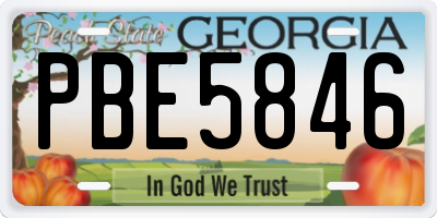 GA license plate PBE5846