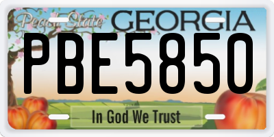 GA license plate PBE5850
