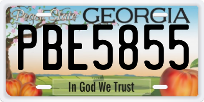 GA license plate PBE5855