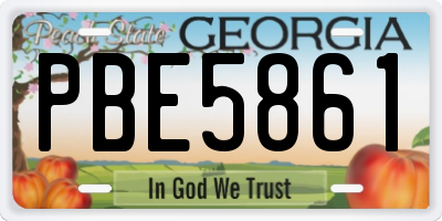 GA license plate PBE5861