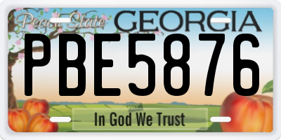 GA license plate PBE5876