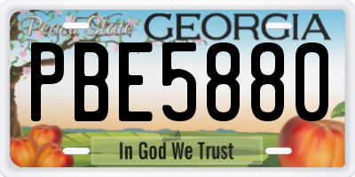 GA license plate PBE5880