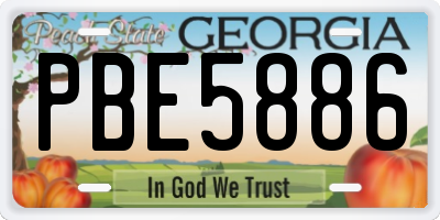 GA license plate PBE5886