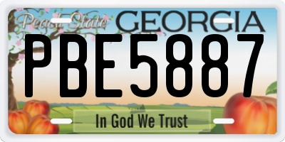 GA license plate PBE5887