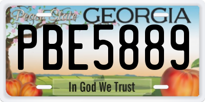 GA license plate PBE5889