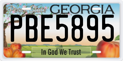 GA license plate PBE5895