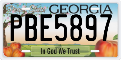 GA license plate PBE5897
