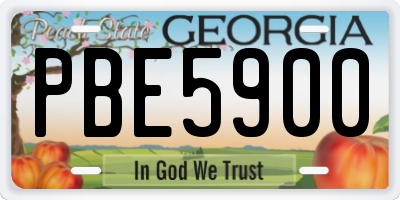 GA license plate PBE5900