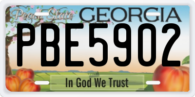 GA license plate PBE5902