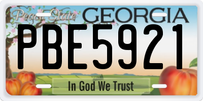 GA license plate PBE5921
