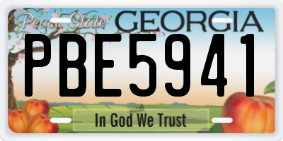 GA license plate PBE5941