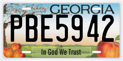 GA license plate PBE5942