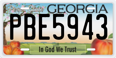 GA license plate PBE5943