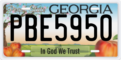 GA license plate PBE5950