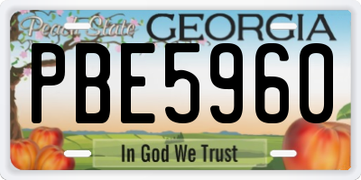 GA license plate PBE5960