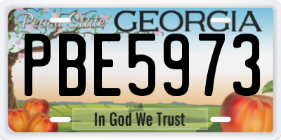 GA license plate PBE5973