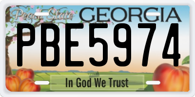 GA license plate PBE5974