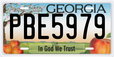 GA license plate PBE5979