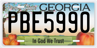 GA license plate PBE5990