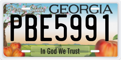GA license plate PBE5991