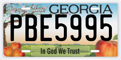 GA license plate PBE5995