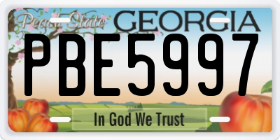 GA license plate PBE5997