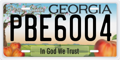 GA license plate PBE6004