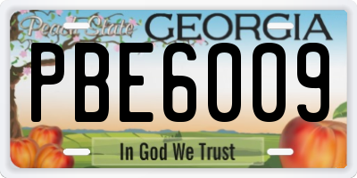 GA license plate PBE6009