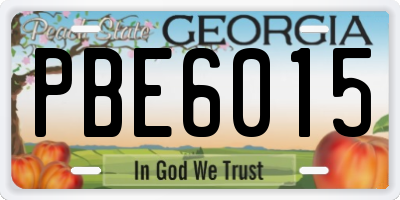 GA license plate PBE6015