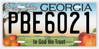 GA license plate PBE6021