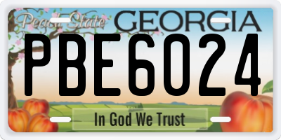 GA license plate PBE6024