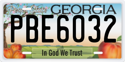 GA license plate PBE6032