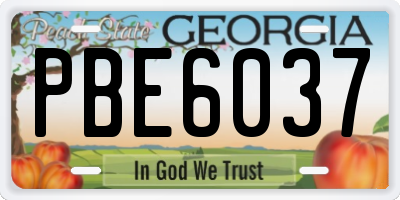 GA license plate PBE6037