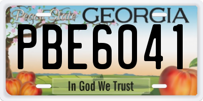 GA license plate PBE6041