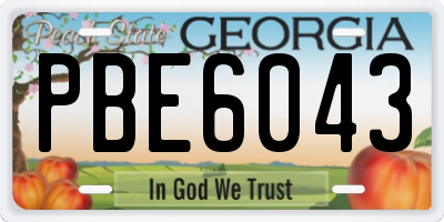 GA license plate PBE6043