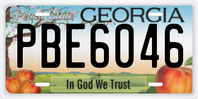 GA license plate PBE6046