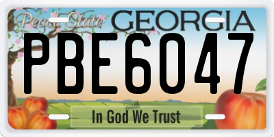 GA license plate PBE6047