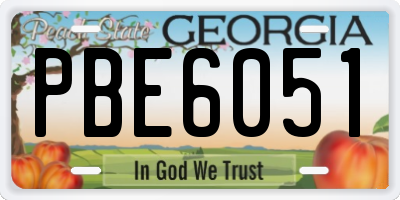 GA license plate PBE6051