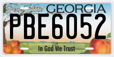 GA license plate PBE6052