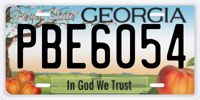 GA license plate PBE6054