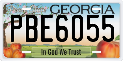 GA license plate PBE6055