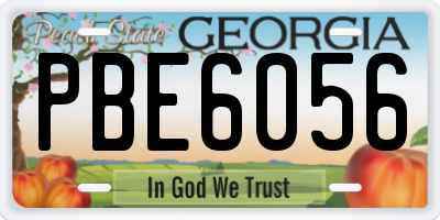 GA license plate PBE6056
