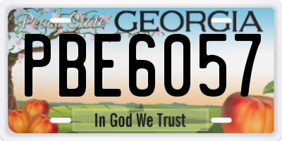 GA license plate PBE6057