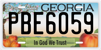 GA license plate PBE6059