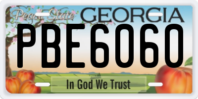 GA license plate PBE6060
