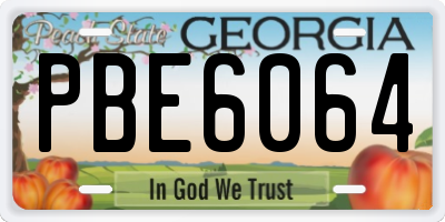GA license plate PBE6064