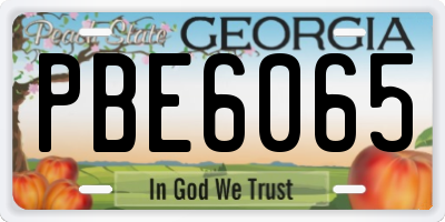 GA license plate PBE6065